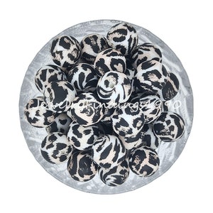 12/15 MM Round Silicone Beads, Leopard Silicone Beads, Print Loose Beads, Round Silicone Beads, 14/17 MM Hexagon Beads, Craft Supplies Beads