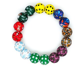 15mm Silicone Beads,Print Beads,Round Silicone Beads,Loose Beads,Charm Beads
