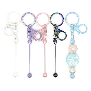 5Pcs/100Pcs UV Beadable Blanks Keychain Bar, Beadable Keychain Bar -Add Your Beads
