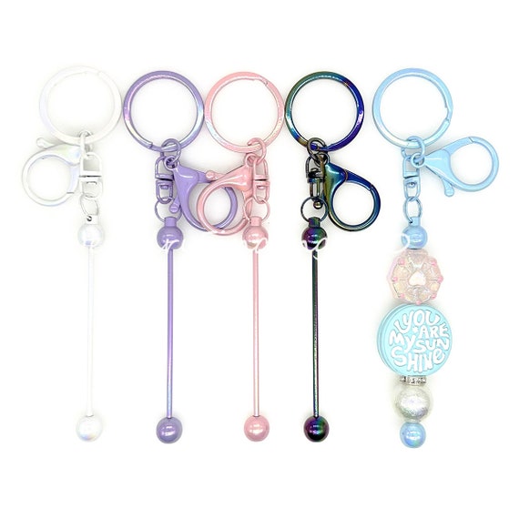 5Pcs/100Pcs UV Beadable Blanks Keychain Bar, Beadable Keychain Bar -Add Your Beads