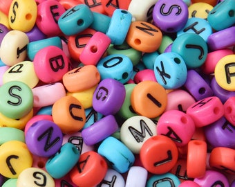 4*7mm Loose Colorful Beads, Acrylic Alphabet Letter Beads, Bracelet Jewelry DIY Finding, Plastic Round Beads, Wholesale Beads, Acrylic Beads