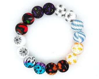 Silicone Beads Bulk,15mm Round Silicone Beads,Print Beads,Charm Beads,Wholesale Beads