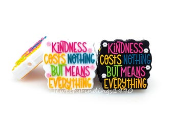 Kindness Silicone Focal Beads,Silicone Beads Bulk,Loose Beads,Focal Beads For Pen,DIY Keychain