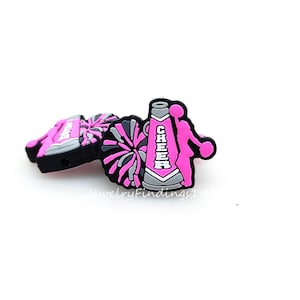 Cheer Focal Beaads,Silicone Beads Bulk,Badge Reel Beads,Pen Beads