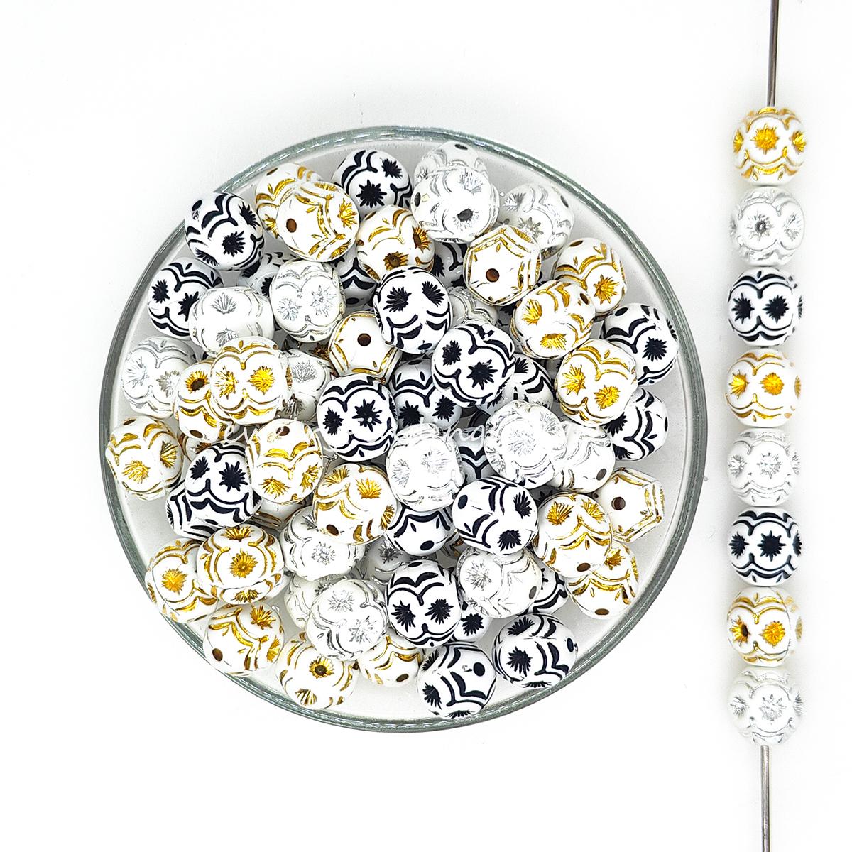 16*14 mm 彫刻アクリルビーズ、クラフトビーズ、DIY キーチェーン