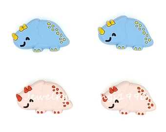 Cartoon Dinosaur Silicone Beads, Mini Beads for Jewelry Making DIY Bracelet, Focal Beads, Charm Beads Accessories, 30*18*8mm