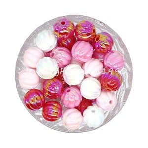 16mm Bubblegum Beads, Mix UV Pumpkin Shapes Acrylic Beads, Loose Beads, Pen Beads, Gumball Beads