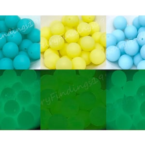 Luminous Silicone Beads, 12/15mm Round Silicone Beads, Glow in Dark Beads, Pearl Ball, Loose Silicone Beads, DIY Craft Jewelry