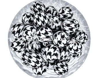 Bulk Silicone Beads, 12/15mm Silicone Round Beads, Bat Print Silicone Beads, Beads for Jewelry Making, Wholesale Silicone Beads, # 80