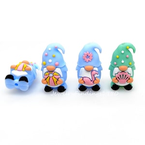 3D Summer Gnome Silicone Beads,Focal Beads For Pen,Gnome Beads,DIY Keychain Beads