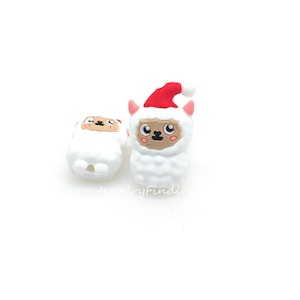 Sheep Silicone Beads,3D Christmas Sheep Beads,Focal Beads For Pen,DIY Keychain