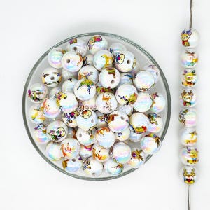16mm Assorted Christmas Reindeer Bubblegum Acrylic Beads,Glossy Beads,Resin Beads,Charm Beads For Pen