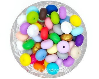 Mini Abacus Silicone Beads, Silicone Beads, Bulk Silicone Beads, 8*14mm Abacus/Saucer Silicone Beads, Loose Spacer Beads, Rondelle Beads