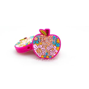 Apple Silicone Beads,Teach Focal Beads,DIY Keychain Lanyard Beads