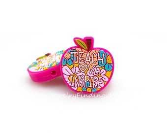Apple Silicone Beads,Teach Focal Beads,DIY Keychain Lanyard Beads