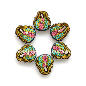 Cuentas de Rosario de silicona de la Virgen María de Jesús, cuentas de silicona focales, dijes para hacer joyas para pulsera de collar DIY, 24*27*8mm