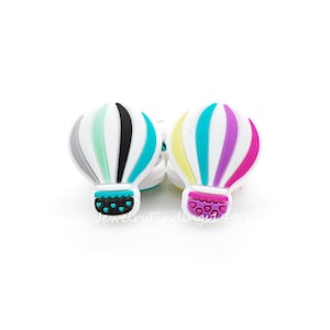 1/5/10/20/50pcs Mini Hot Air Balloon Silicone Beads, Shape Beads, DIY Jewelry Making, Loose Silicone Beads, Charm Bead Accessories,23*29mm