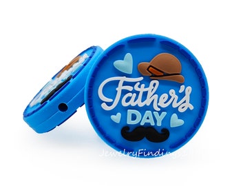 Father's Day Focal Beads,Cowboy Dad Silicone Beads,Western Dad Silicone Beads