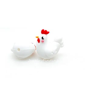 3D Chicken Focal Beads,Silicone Beads Bulk,DIY Keychain,Jewelry Beads
