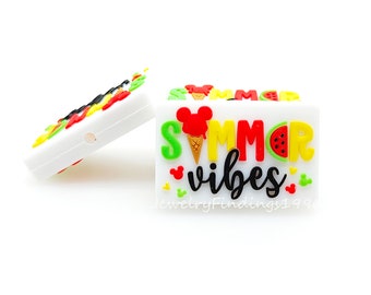 Summer Vibes Focal Beads,Summer Silicone Beads,Bulk Silicone Beads