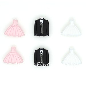 Mens Suit Bride Groom Wedding Dress Silicone Charms Beads DIY Beadable Pens, Silicone Focal Beads, Wholesale Silicone Beads