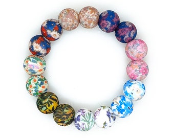 15mm Round Print Beads,Bulk Silicone Beads,Loose Pearl Beads,Jewelry Accessories,Pen Beads