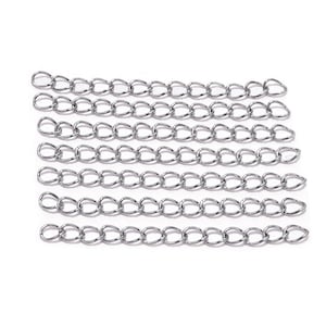 50Pcs/lot, 70mm Stainless Steel Necklace Extension Chain, Bulk Bracelet Extended Chains, Tail Extender ,Jewelry Findings, Jewelry Making