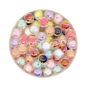 16mm Transparent Resin Ball, Glossy Gumball Beads,Mixed Lot Bubblegum Beads,Loose Beads Bulk