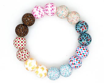 15mm Round Beads,Silicone Beads,Print Beads,Loose Beads,Pearl Beads