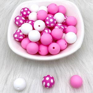 Bulk Beads, Focal Silicone Bead, Craft Supplies, Assorted Beads, Print Silicone Beads, Round Silicone Beads, 12/15mm Silicone Beads
