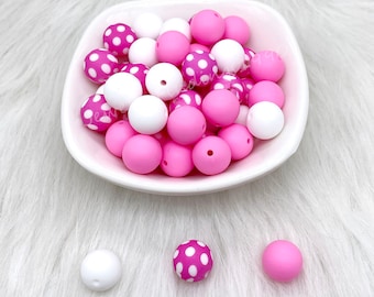Bulk Beads, Focal Silicone Bead, Craft Supplies, Assorted Beads, Print Silicone Beads, Round Silicone Beads, 12/15mm Silicone Beads