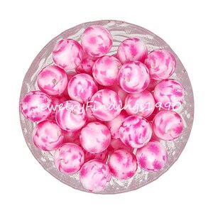12/15mm Silicone Loose Beads, Round Ball, Silicone Beads, Crafts Jewelry Making, Flower Print Beads, Bulk Silicone Beads, Charm Beads, #36