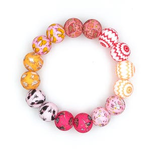 15mm Print Round Beads,Loose Silicone Beads,Pearl Beads,DIY Keychain Beads,Print Silicone Beads