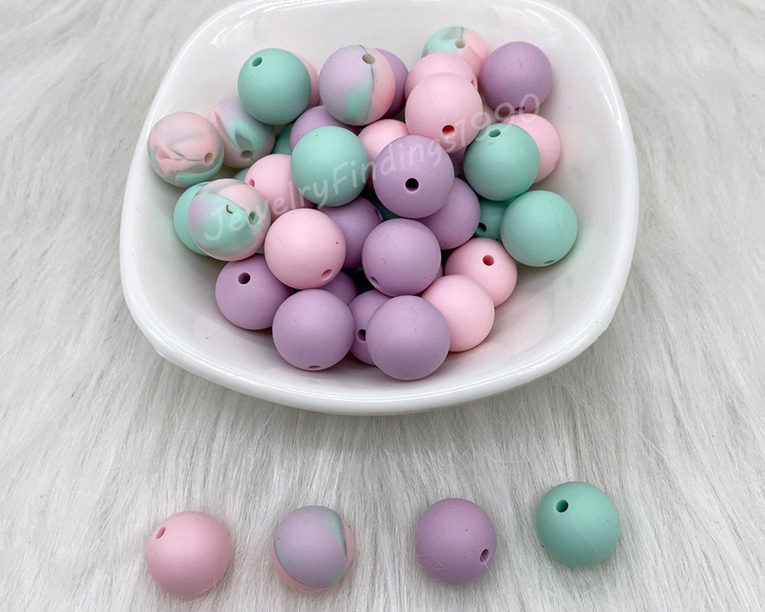 20/50/100pcs Bulk Silicone Beads, 12/15mm Silicone Beads, Mixed Soft