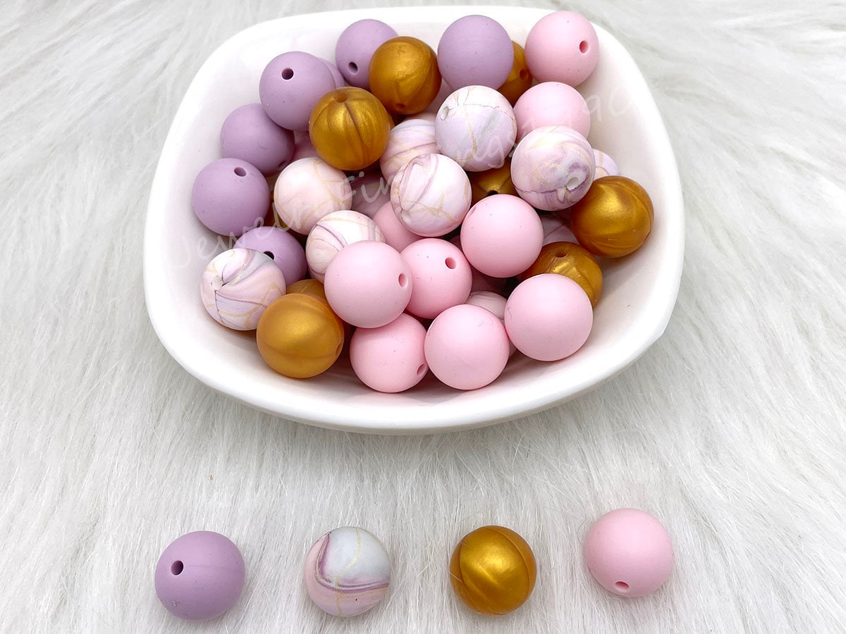 Round Silicone Beads Ball, DIY Wristlet Keychain/Keyrings Jewelry, Assorted Silicone Beads, 12/15mm Silicone Beads, Charm Silicone Bead