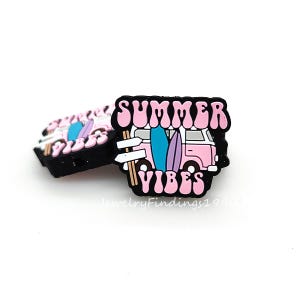 Summer Vibes Beads,Silicone Focal Beads,DIY Keychain Beads,Summer Beads