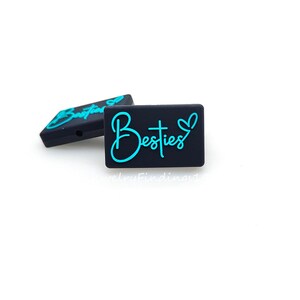 Besties Focal Beqads,Bulk Silicone Beads,DIY Keychain,Lanyard Making
