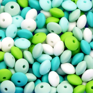 Mixed Color Lentil Silicone Beads, 12*7mm Abacus Beads, Abacus Silicone Beads, Separator Beads, Lentil Loose Beads, Soft Beads, Saucer Beads