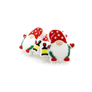 Silicone Christmas Gnome Lantern Focal Beads, Santa Beads