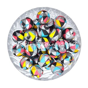 Silicone Beads, Round Silicone Beads, 12/15mm Print Silicone Beads, Wholesale Beads, Loose Silicone Ball , Bulk Beads, DIY Necklace, # 50