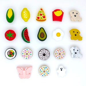 Various Mini Silicone Beads, Watermelon/Avocado/Donuts/Sushi Silicone Beads, Charm Jewelry Accessories, 5 - 50pcs Wholesale Silicone Beads