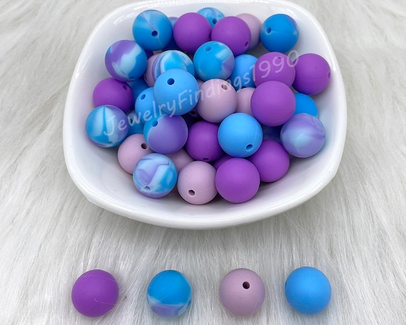 Silicone Beads Bulk, 12/15mm Round Silicone Beads, Soft Silicone