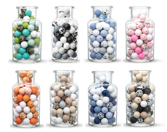 Leopard Giraffe Cow Print Beads, 20 - 100Pcs Round Mix Color Silicone Beads, 12/15mm Silicone Beads, DIY Women Necklace, Eco-friendly