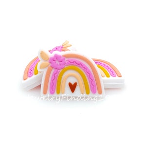 Perline in silicone focale arcobaleno, perline focali in silicone sfuso