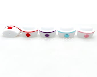 3D Nurse Cap Focal Beads,Nurse Silicone Beads,Focal Beads For Pen,Keychain Beads
