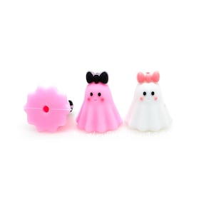 Cute Ghost Focal Beads Silicone,3D Ghost Beads,Halloween Beads,Silicone Beads Bulk,Charm Beads