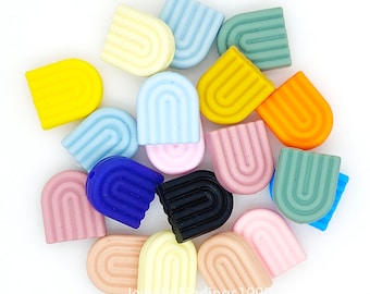 Perles en silicone arc-en-ciel, Perles en vrac, Perles en silicone arc-en-ciel, Vente en gros de perles, Breloques, Mini-perles arc-en-ciel de 20 x 17 mm, Perles artisanales
