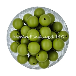 Army Green Silicone Beads, Soft Silicone Beads, 10 - 100pcs Wholesale Beads, Hexagon Silicone Beads,Round Loose Beads, Jewelry Making, - #19