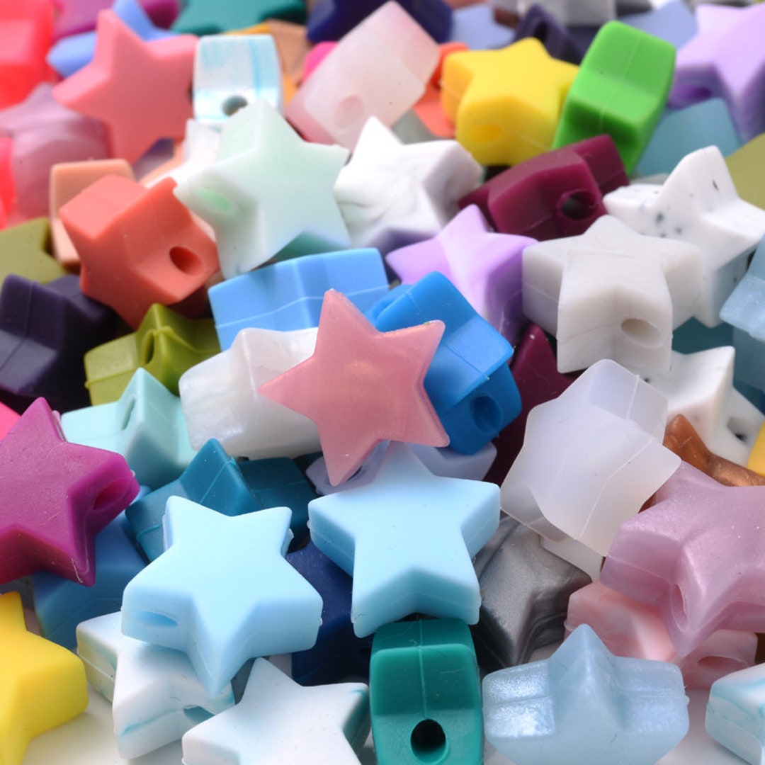 Mini Silicone Beads, Random Mixed Color 100pcs Bulk Silicone Beads