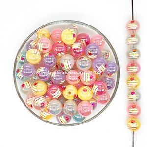 16mm Apple Book Print Bubblegum Beads,Acrylic Beads,,Loose Beads,Gumball Beads,Jewelry Making Supplies